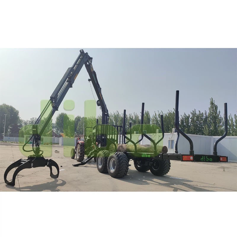 7.8 Meter Log Crane With 10 Ton Forestry Trailer